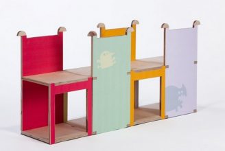 "Cherry es una silla modular de madera contrachapada, creada por la diseñadora industrial Yael Tandler."