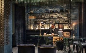 "Las cortinas de la firma española KriskaDECOR recuerdan a sinuosas algas multicolores, situadas en el vestíbulo y la zona de recepción del nuevo hotel Stora Hotellet (“Grand Hotel") de Umeå, Suecia, el último proyecto del estudio sueco Stylt Trampoli."