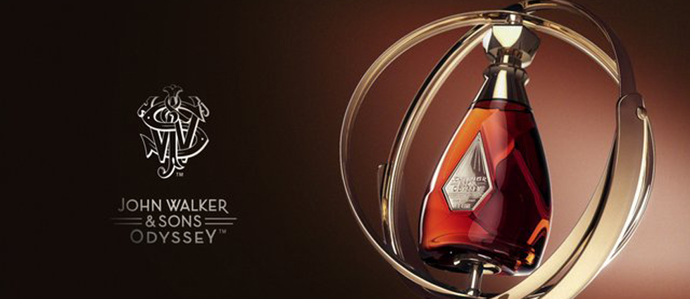 "John Walker & Sons Odyssey, el primer whisky escocés triple malta de la marca."