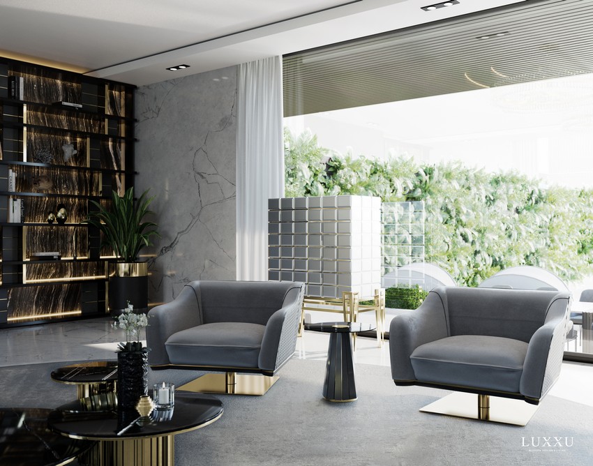 Sala de estar: Diseño de Interiores lujuoso, moderno y Atemporal